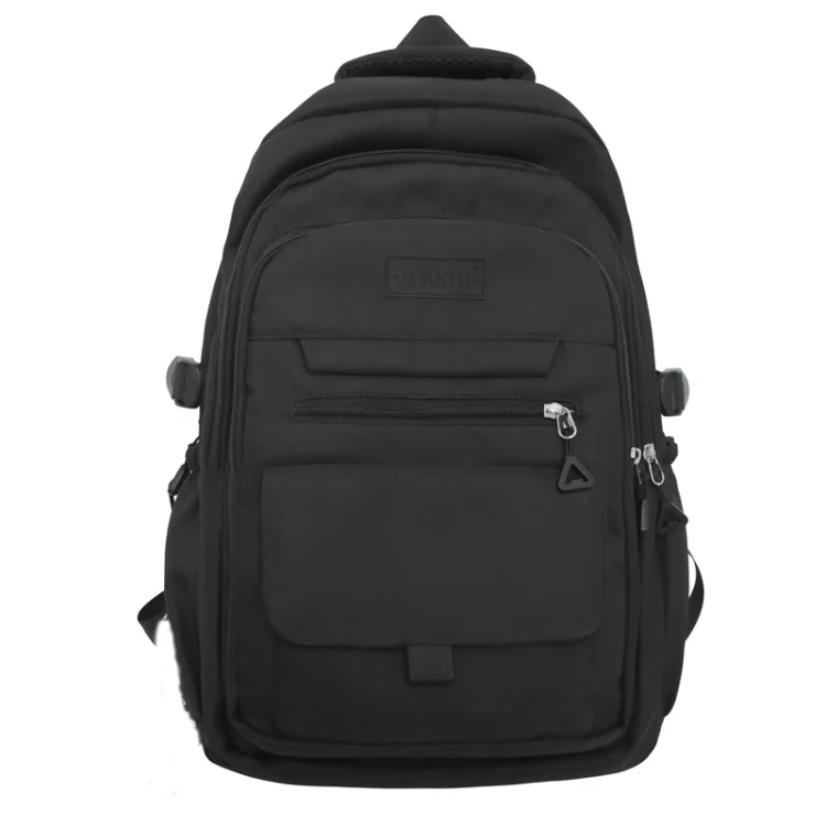 Oxford Cloth Simple Travel Backpack Solid Color Junior High School Students School Bag