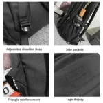 Oxford Cloth Simple Travel Backpack Solid Color Junior High School Students School Bag - Image 8
