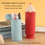 Silicone Pen Pouch Large Capacity Dirty Resistant Storage Stationery Case Pencil Case For Pupils - Image 4