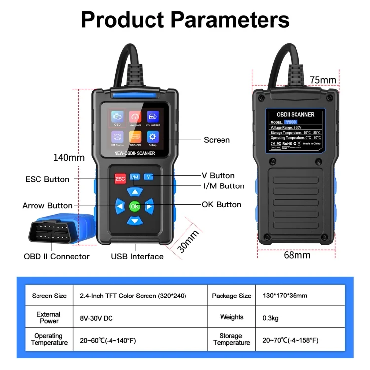 TBD06049521_B2.webp Automobile Fault Diagnostic Instrument OBD2 Engine Tester ELM327 - Image 3