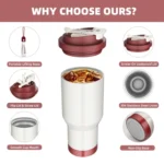 Stainless Steel Car Coffee Mug Double-Wall Vacuum Keep Cold Insulated Cup With Lanyard - Image 3