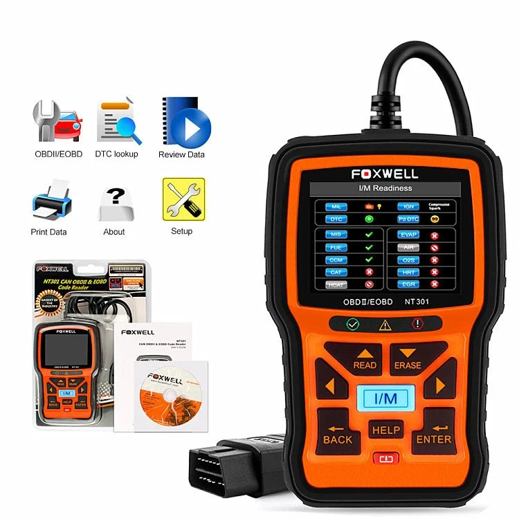 TBD06049543_2.webp FOXWELL NT301 OBD2 Car Fault Diagnostic Instrument Live Data Code Reader Tool - Image 3