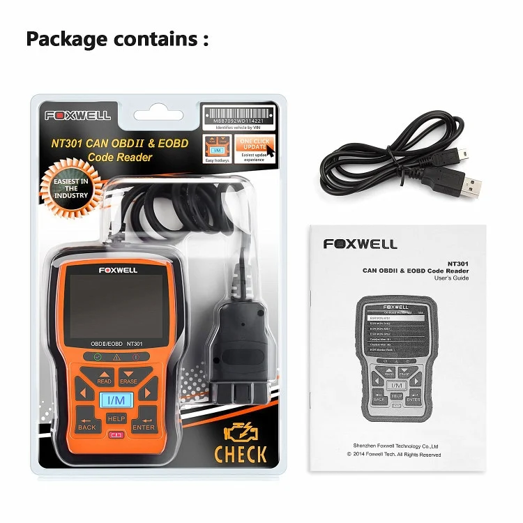 TBD06049543_3.webp FOXWELL NT301 OBD2 Car Fault Diagnostic Instrument Live Data Code Reader Tool - Image 4