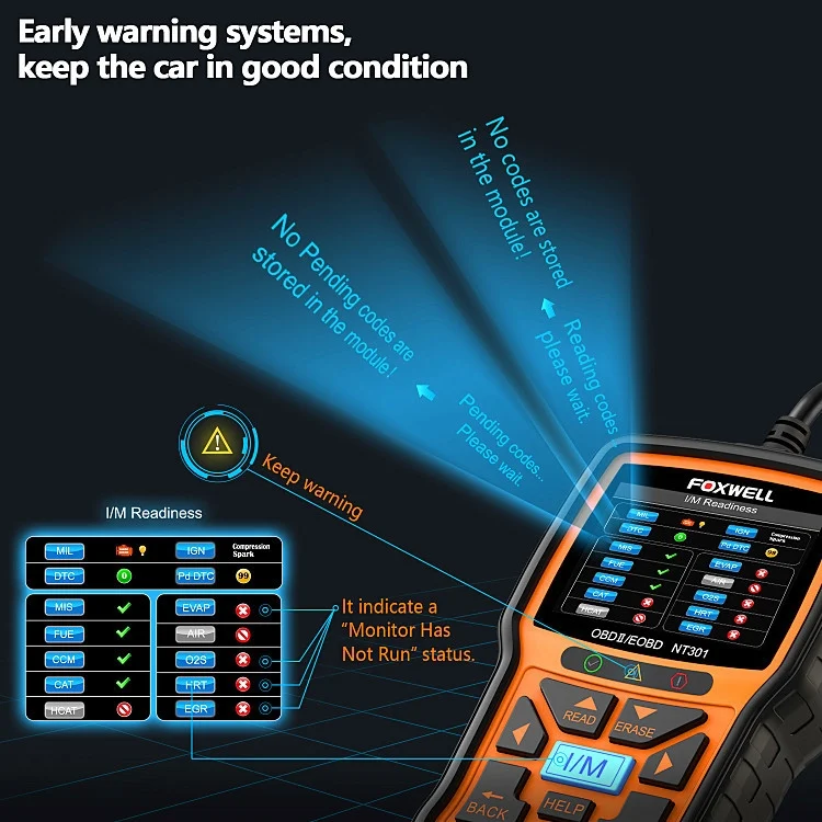 TBD06049543_5.webp FOXWELL NT301 OBD2 Car Fault Diagnostic Instrument Live Data Code Reader Tool - Image 6