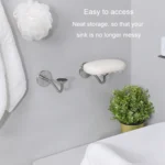 Bathroom Stainless Steel Magnetic Soap Holder Wall Mounted No Hole Soap Hanger - Image 4