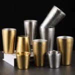 304 Stainless Steel Hammer Mug Thickened Double-Layer Restaurant Tea Cups - Image 2