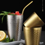 304 Stainless Steel Hammer Mug Thickened Double-Layer Restaurant Tea Cups - Image 8