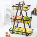 3-Layer Handheld Fruit Basket Removable Living Room Kitchen Bread Snacks Storage Basket - Image 2