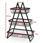3-Layer Handheld Fruit Basket Removable Living Room Kitchen Bread Snacks Storage Basket - Image 3