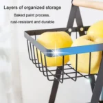 3-Layer Handheld Fruit Basket Removable Living Room Kitchen Bread Snacks Storage Basket - Image 4