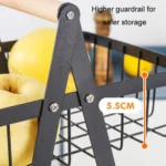 3-Layer Handheld Fruit Basket Removable Living Room Kitchen Bread Snacks Storage Basket - Image 6