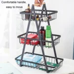 3-Layer Handheld Fruit Basket Removable Living Room Kitchen Bread Snacks Storage Basket - Image 8