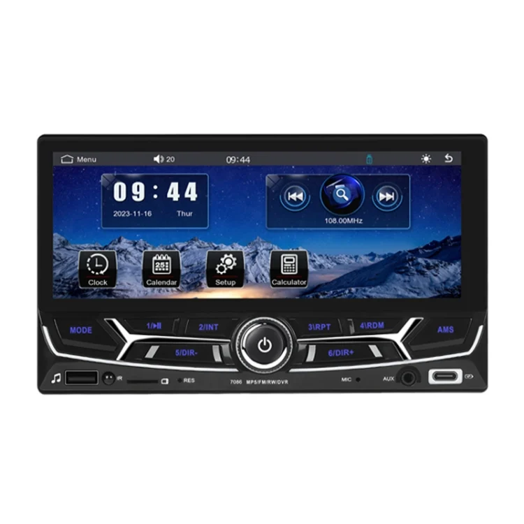 6.86inch Dual Butt Button Knob Player MP5 With Backup Camera Function / Bluetooth / CarPlay