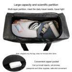 Large-capacity Business Handbag Men's Short Trip Travel Waterproof Leather Luggage Bag - Image 7