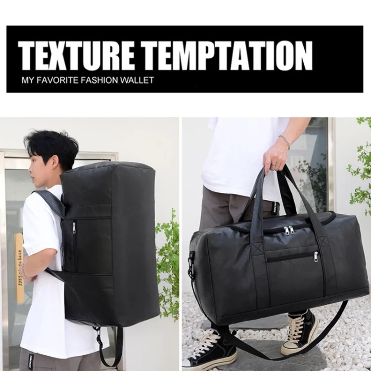 TBD06049692_B8.webp Large-capacity Business Handbag Men's Short Trip Travel Waterproof Leather Luggage Bag - Image 9