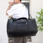 Large-capacity Business Handbag Men's Short Trip Travel Waterproof Leather Luggage Bag - Image 10
