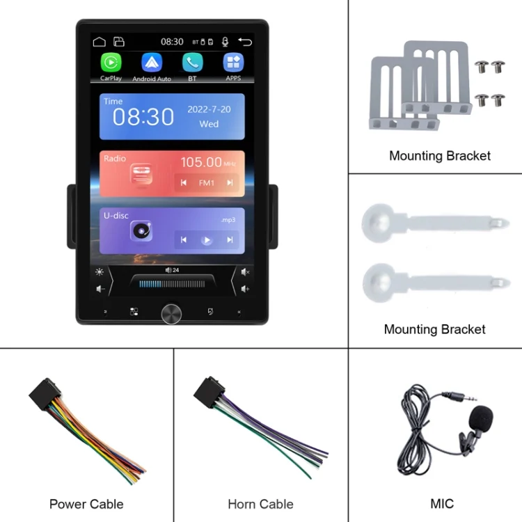 TBD06049696_B1.webp 10.4 Inch MP5 Single Butt Vertical Screen Manual Rotation Android Navigation With Wireless Carplay Backup Camera - Image 2