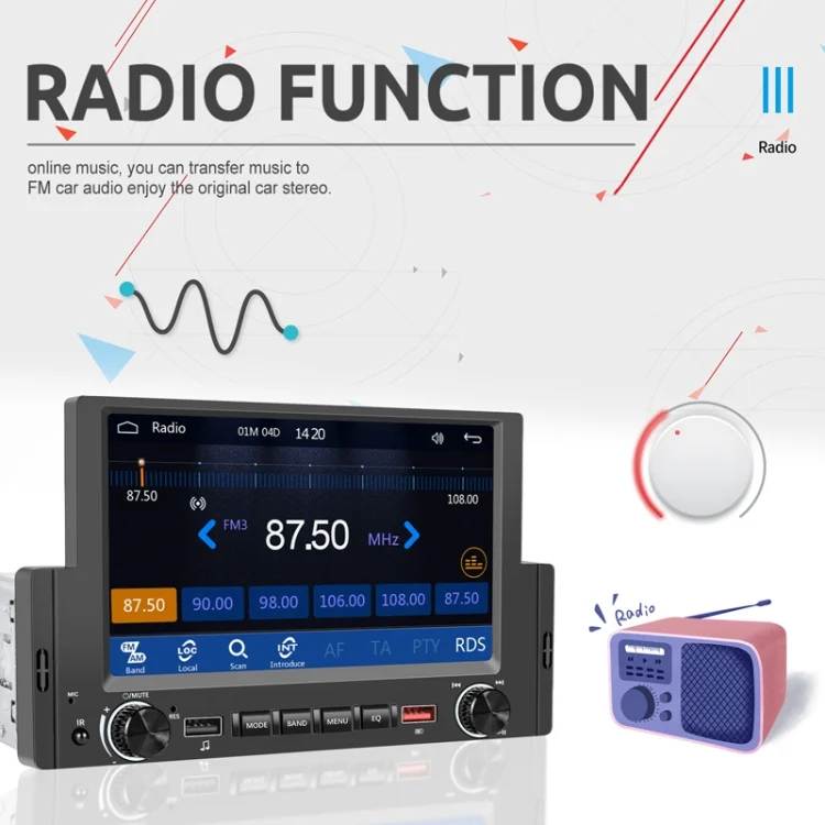 TBD06049700_B4.webp 6.2 Inch MP5 Player Single Butt Universal Wired CarPlay Car Monitor - Image 5