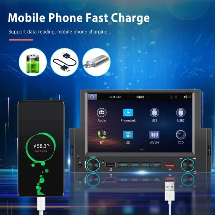TBD06049700_B7.webp 6.2 Inch MP5 Player Single Butt Universal Wired CarPlay Car Monitor - Image 8
