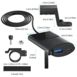 Motorcycle PD+USB Fast Charging Mobile Phone Charger Rearview Mirror Extension Bracket - Image 4