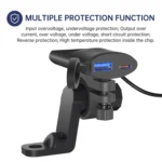 Motorcycle PD+USB Fast Charging Mobile Phone Charger Rearview Mirror Extension Bracket - Image 5