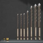 Hexagonal Shank Spiral Flute Cross Alloy Drill Bits Glass Tile Four Edge Drivers - Image 2