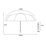 24 Bones Vinyl Folding Umbrella Sunny and Rainy Fully Automatic Sun Shading Umbrella - Image 12
