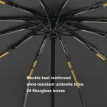 24 Bones Vinyl Folding Umbrella Sunny and Rainy Fully Automatic Sun Shading Umbrella - Image 8