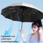 24 Bones Vinyl Folding Umbrella Sunny and Rainy Fully Automatic Sun Shading Umbrella - Image 10