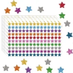 1500pcs / Pack Colorful Glitter Five-pointed Star Stickers Stationery Stickers