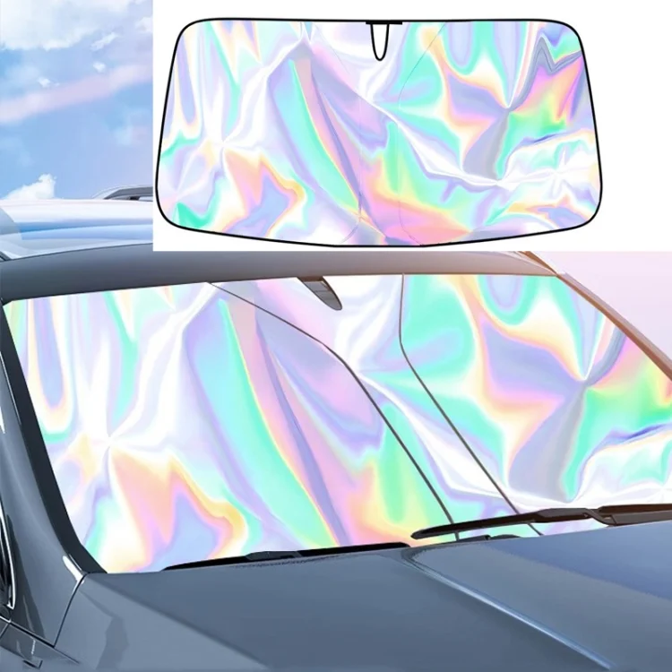 TBD06049819_B1.webp Car Front Windshield Sunshade Colorful Laser Heat Insulation Sunscreen Sunshade Umbrella - Image 2