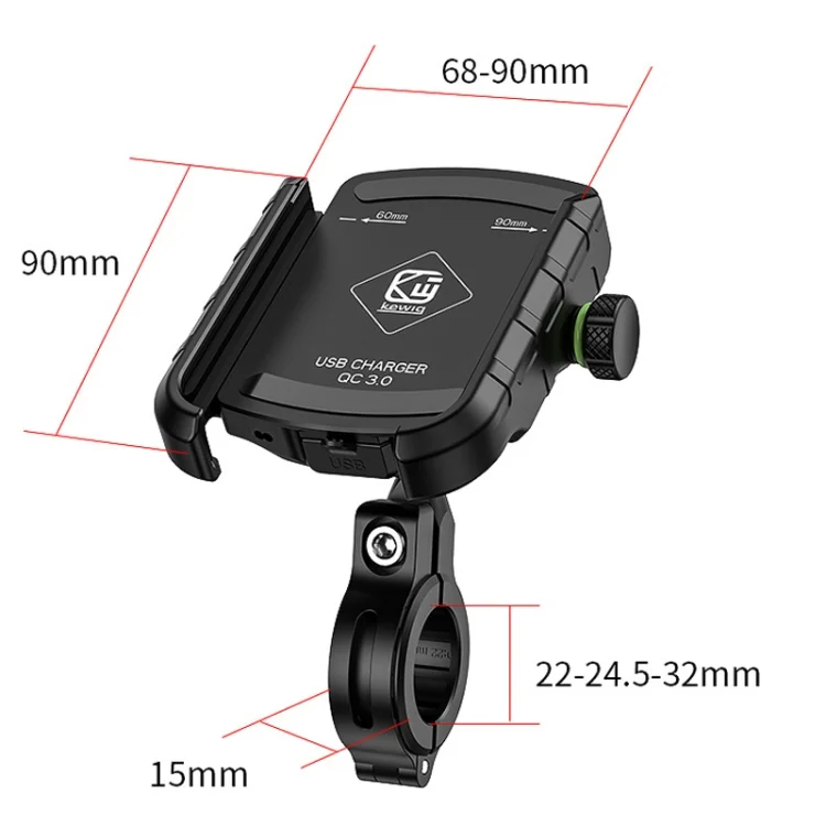 TBD06049842_B2.webp Kewig M8S Bicycle Aluminum Navigation Mount Outdoor Cycling Cell Phone Holder - Image 3