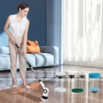 7 In 1 Electric Spin Scrubber Rechargeable Waterproof Floor Clean Bush with 23.6 Inch Adjustable Handle - Image 2