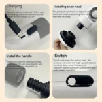 7 In 1 Electric Spin Scrubber Rechargeable Waterproof Floor Clean Bush with 23.6 Inch Adjustable Handle - Image 12