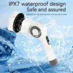 7 In 1 Electric Spin Scrubber Rechargeable Waterproof Floor Clean Bush with 23.6 Inch Adjustable Handle - Image 3