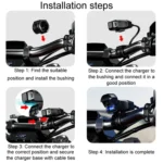 Kewig Motorcycle Phone Charger Outdoor Riding Fast Charging Waterproof USB Charging Stand - Image 4