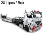 ZBToys Building Blocks Mechanical Toys Hand-Assembled Remote Control Trailer Metal Model