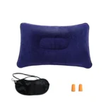 Travel Neck Flocking Inflatable Pillow Eye Mask Earplugs