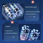 Car Inflatable Pump Portable Mini Car Tire High Power High Pressure Inflatable Pump - Image 7