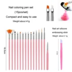 Nail Art Tools Set Nail Painting Pen Dotting Pen Filing Strip Rhinestone Butterfly Sequin Jewelry Set - Image 3