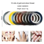 Nail Art Tools Set Nail Painting Pen Dotting Pen Filing Strip Rhinestone Butterfly Sequin Jewelry Set - Image 9