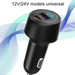 65W Dual Port A+C High Power Car Fast Charger Auto Cigarette Lighter - Image 3