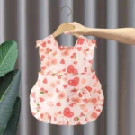 Children Summer Sleeveless Bibs Flowery Eating Reversible Clothes