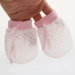 Newborn Baby Anti-Scratching Mesh Mittens Summer Breathable Elastic Lacing Adjustable Gloves - Image 4