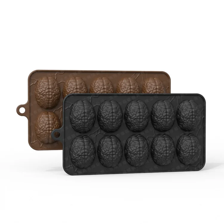 TBD06050250_B2.webp 10 Grids Brain Halloween Chocolate Mould Homemade Brain Cake Mould DIY Candy Soft Molds - Image 3
