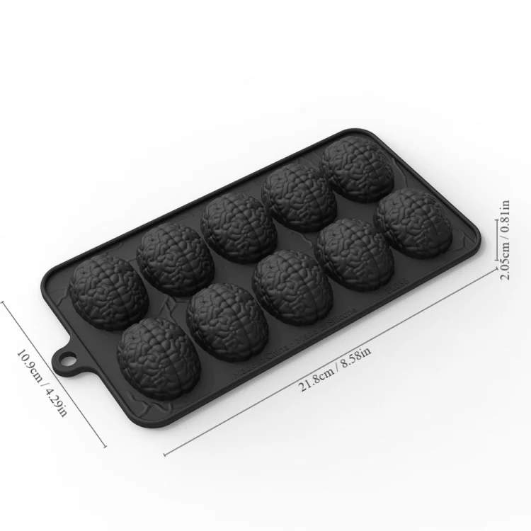 TBD06050250_B3.webp 10 Grids Brain Halloween Chocolate Mould Homemade Brain Cake Mould DIY Candy Soft Molds - Image 4