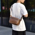 WEIXIER D523 Men Large Capacity Crossbody Single Shoulder Bag Casual PU Messenger Handbag - Image 11