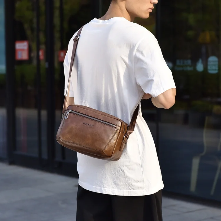 TBD06050315_B10.webp WEIXIER D523 Men Large Capacity Crossbody Single Shoulder Bag Casual PU Messenger Handbag - Image 11