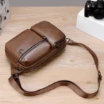 WEIXIER D401 Men Large Capacity Crossbody Single Shoulder Bag Casual PU Messenger Handbag - Image 2