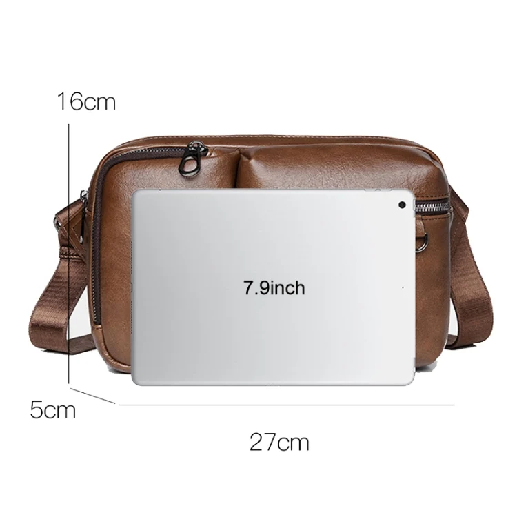 TBD06050317_B2.webp WEIXIER D401 Men Large Capacity Crossbody Single Shoulder Bag Casual PU Messenger Handbag - Image 3